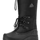 NORTIV 8 Men's Waterproof Winter Snow Boots Insulated Fur Liner Lightweight Outdoor Tall Boots (6, Black-2m)