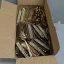 bUCLA 600 Pieces Gold Plastic Silverware - Plastic Gold Utensils - Heavyweight Disposable Cutlery - 200 Forks, 200 Spoons, 200 Knives for Party & Wedding