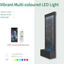 48" Indoor Waterfall Fountain with LED Lights - 7-Color Illuminated Mirror Waterfall, Self-Contained Water Feature Kit for Home Decor, Large Indoor Fountain with Captivating Water Flow