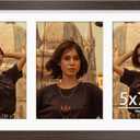 DUENPY 8x16 Collage Picture Frame,5x7 Collage Picture Frame Displays Three 5x7 inch Photos, or 8x16 (Without Mat) for  Horizontal Wall Mounting Display and Vertical, Walnut.