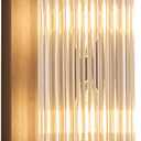 Black Wall Sconces with Clear Crystal Glass Strip Bathroom Sconces 2 Light E12 Base Modern Wall Lights for Bedroom Living Room Hallway Wall Light Fixtures (1-Pack) (15.74 In High)