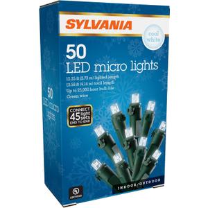 SYLVANIA 50 Lt Micro Set LED Lights, Cool White