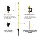 45 inch Electric Fence Posts Step in Fiberglass Insulated Plastic Electric Fence with Post, Electric Fence Stakes for Dogs, 50 Pack