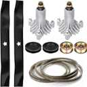 Youxmoto 42 Deck Rebuild Kit Fit for Husqvarna Craftsman LT1000, LT2000, 2 Spindles 130794 532130794, 2 Blades 134149, Idler Pulley 131494, 95 1/2'' Belt 144959