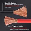 4 Gauge 20 Feet Jumper Cables for Car, SUV and Trucks Battery, Heavy Duty Automotive Booster Cables for Jump Starting Dead or Weak Batteries with Carry Bag, (TD-P0420)