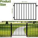Deck Gate Outdoor, 36''H x 48''W Metal Porch Gate Kit with Latch and Hinge, Heavy Duty Steel Anti-Rust Fence Door for Deck Railing Patio Garden Yard, Black