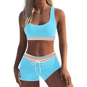Wenly zeng Womens Sport Two Piece Swimsuits Racerback Tops Boyshort Bottom M