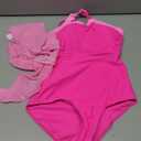 Shallmu Girls Swimsuit Bathing Suits for Girls Color Block Sweetheart Neckline Dual Crossback Straps Pink One Piece Swimsuit Girl with Cover Up Skirt Swimwear 9-10Y