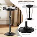 Small Round Side Table, Coffee Drink Table for Small Spaces, Modern Night Stand with Metal Leg, Weighted Iron Base Pedestal Round End Tables for Living Room, Bedroom, Narrow Corners,Sofa Couch