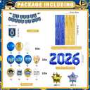 Blue and Gold Graduation Decorations 2026 With Light Balloon Boxes With Letters We Are So Proud Of You Banner Graduation Decorations Gold and Blue Class Of 2026 Decorations