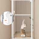 59” Extra Tall Pet Gate, Durable Metal Cat Gate with Double Safety Lock & Walk Thru Door - Self Closing/Stay Open/Open Both Ways, Pressure Mounted Dog Gate for Indoor Stairs, Doorways, Hallways, Size: 29.5"-33.4" Wide