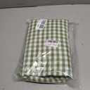 Romanstile Gingham Ruffled Tablecloth Rectangle, 60 x 84 Inch, Sage Green