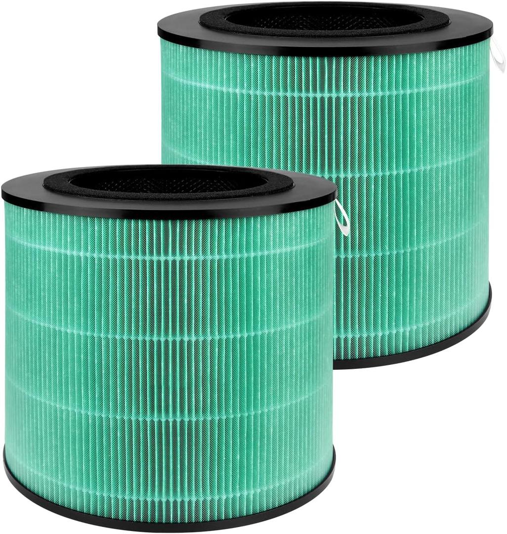 2 Pack 08W 09W Air Filter Replacement Compatible with 08W 09W Air Purifier, 4-in-1 High-Efficiency HEPA Air Filter- Pet Dander Version,Green.