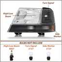 Headlight Assembly Compatible with 1998 1999 2000 Ford Ranger Pickup Truck