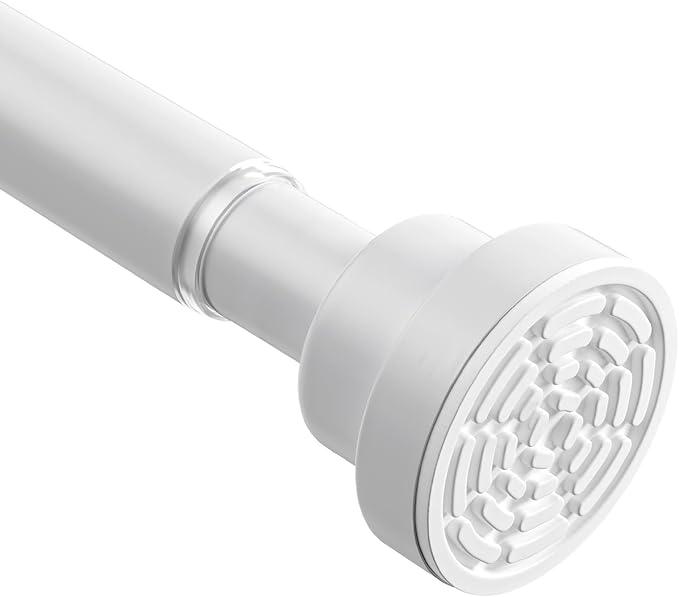Tension Curtain Rod 30 To 63 Inch White Tension Rods Adjustable Spring Loaded Curtain Rods 7/8" Curtains Rods No Drilling Tension Rods For Windows Bedroom Closet Doorway Door, 1pc