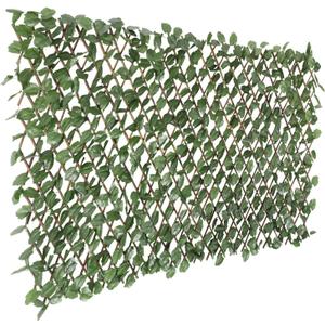 TANG 1PC Artificial Leaf Expandable Privacy Fence Screen, Faux Boxwood Stretchable Lattice Panels for Patio Backyard Balcony Screens Greenery Wall Decoration, Ivy Single Side