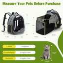 Lekereise Cat Bubble Backpack Carrier - Expandable Large Space Cat Backpack for Kitty Small Dog up to 18lbs, Transparent Pet Carrier for Travel, Hiking, Walking & Outdoor, Gray