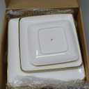 Teenyyou 8 Pack 3 Tier Cupcake Stand Bulk Tiered Dessert Stand Thick Plastic Square and Round Serving Tray Dessert Table Display Set Tea Cake Holder for Wedding Birthday Tea Party(Gold Edge) 