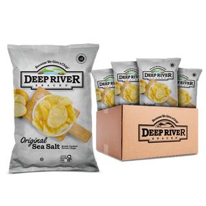 Deep River Original Sea Salt Kettle Cooked Chips 5 oz (Pack of 12), Gluten Free Potato Snack, Premium Quality, Healthy Crunchy Treat, Perfect for Parties, Lunches, and On-the-Go Snacking, Best By May 12 25