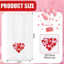 Whaline 2Pcs Valentine Hand Towels Cotton Embroidered Gnome Heart Bathroom Towel with Ribbon Decorative Kitchen Dish Towels for Drying Cleaning Cooking, 29.5 x 13.7 Inch