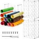 Elsjoy 3 Pack Vinyl Roll Organizer, 60-Holes Acrylic Vinyl Storage Racks Vinyl Roll Holders, Vinyl Storage Organizer Display Stand for Craft Room, Art Craft Paper