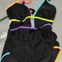 popvil Women One Piece Swimsuit 2026 Tummy Control Sexy Cutout Neon Color Block Bathing Suit Slimming Adjustable Swimwear (Large, Black2)