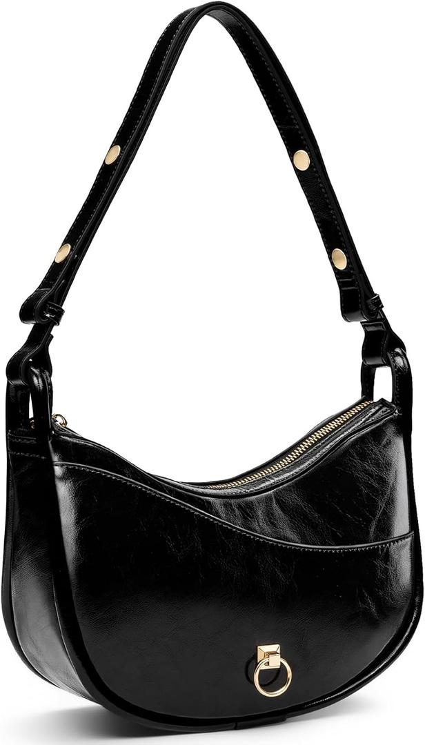 Molshine Genuine Leather Shoulder Handbag, Designed Crescent Handbag, Armpit Bag Crossbody Bag for Women Lady Model DLK0031A