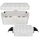 Flemoon Large Outdoor Electrical Box Waterproof (12.5 x 8.5 x 5), Bundle w/1 Small Weatherproof Electrical Connection Box (8.1 x 4.9 x 3.1) for Power Strip, Outlet, Holiday String Light, White (Large + Small (8.1" x 4.9" x 3.1"))