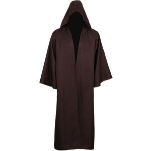 kinstell Hooded Robe Knight Suits Black Tunic Uniform Full Halloween Darth Hooded Robe Cloak Cosplay Costume (Medium, Brown)