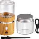 Electric Herb Grinder, Electric Spice Grinders Mini Size 2inx3.5inches with 2pcs 1.7oz/50ml Glass Jar Rechargeable Automatic Herb Grinder