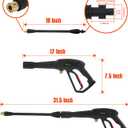 PWACCS Pressure Washer Gun Replacement with Extension Wand Kit Power Washing Trigger Handle with 5 Spray Nozzles Pressure Washer Parts Compatible with Ryobi, Green Works & Karcher 2000 PSI MAX