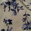 BLENCOT Womens Casual Square Neck Long Sleeve Boho Floral Midi Dress Print Side Split Dresses (Small)