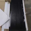 MXV 80" Fireplace TV Stand for TVs Up to 90", LED Light Entertainment Center with 36" Electric Fireplace, Modern Wood Texture TV Media Console with Highlight Storage Cabinet, Black+Black