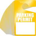 100 Pack Parking Permit Hang Tags Plastic Parking Placards PVC Hang Tag 3 x 5 Inch for Car Rear View Mirror (Yellow)