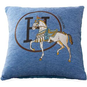 18x18'' inches Throw Pillow Cushion Covers Set Pack of 2 Pcs - Luxury Horse Embroidery Modern Style Couch Sofa Pillow Cover for Living Room Bedroom (Blue)