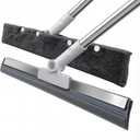 3-in-1 Floor Squeegee with 51-58 Telescoping Handle & 180 Rotating Head for Tile, Hardwood & Under-Furniture Cleaning, Air Broom for Water & Pet Hair Removal