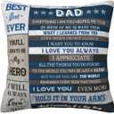 Father Gifts, Dad's Birthday Gifts Pillow Case 18"X18", Funny Dad Gift from Daughter Son, Father's Day Pillowcover, Best Dad Ever Gift Throw Pillow Cover