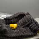 FUNNY FUZZY Dog Bed for Small Dogs - Orthopedic Dog Sofa, Fluffy Puppy Beds with Removable Washable Cover, Supportive Foam Pet Couch Bed - Snoozy Dream, Dark Grey, L