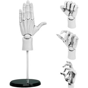 Flexible Hand Model Adjustable Artists Manikin Hand Figure Poseable Art Mannequin for Drawing Mannequin Lively Manikin Figure Hand Model for Desk Decoration Sketching Painting (Left Hand-White)