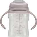 nouka Soft Spout Tritan Sippy Cup | Leak Proof and Easy Grip | Removable Handles | Bloom