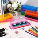 Glenmal 20 Packs Plastic Pencil Box Stackable Pencil Case Bulk Crayon Box with Snap Tight Lid Plastic Brush Painting Storage Organizer for School Office Home Supplies (Vibrant)