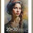 Vivelove 20x30 Oak Wood Poster Frame with Real Glass, 16x24 Matted Frame for 20x30 Picture, Natural Wooden Picture Frames for Wall Art Photo and Print,Picture Tabletop & Wall Decoration