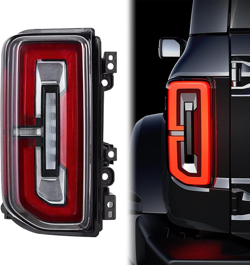 LED Tail Light Left Driver Side Rear Lamp Assembly Compatible with 2021-2025 Ford Bronco, OE# M2DZ13405B (LH-Left Driver Side)