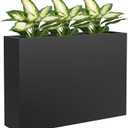 Metal Tall Planter 38" L x 10" W x 26" H, Long Rectangular Planter Box with Drainage Holes & Removable Shelf Heavy Duty Steel Planter for Tall Plants, Flowers or Shrubs