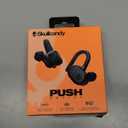 Skullcandy Push Active Wireless Earbuds, Bluetooth Headphones, Noise Isolating, 44 Hrs Battery, Secure-Fit Over-Ear Hanger, Sweat and Water Resistant, Microphone for iPhone Android - True Black/Orange