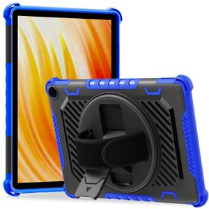ROISKIN for Kindle Fire HD 10 & HD 10 Plus Case 13th Generation 2023 Release with 360 Rotating Kickstand Hand Strap (No Screen Protector) (Blue-Black)