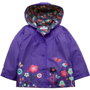 Arshiner Girl Baby Kid Waterproof Hooded Coat Jacket Outwear Raincoat Hoodies (2-3T, Dark Violet)
