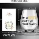 AGMDESIGN I'm A RRT What's Your SuperPower Wine Glass, Funny Respiratory Therapist Gifts for Women Men Nurses Doctors, RRT Thank You Present, Graduation Gifts for Respiratory Tech Colleagues Students, 15oz