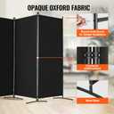VEVOR Room Divider, 4 Panel Room Divider, Folding Privacy Screen and Portable Partition Divider for Room Separation, Freestanding Room Partitions for Office, Bedroom, Study, Black