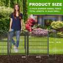 12 Panels No Dig Decorative Garden Fence with Gate, GATKITOM 31.3in(H) x 26ft(L) Rustproof Animal Barrier Metal Dog Fence Outdoor for Yard, Patio, Temporary Garden Fencing with Ground Stakes